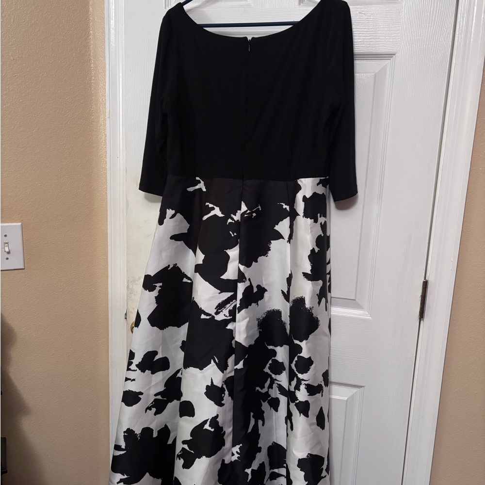 Elegant Black and White Floral Dress